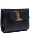 Vara Bow Gloss Flap Half Wallet Black - SALVATORE FERRAGAMO - BALAAN 4