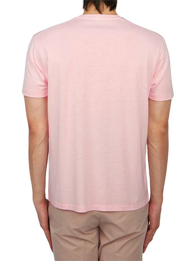 Men's Lyocell Round Neck Cotton Short Sleeve T-Shirt Pink - TOM FORD - BALAAN 6