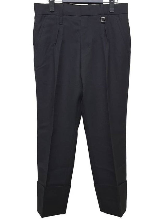 Black Wool Cabra Pants W231PT03901B - WOOYOUNGMI - BALAAN 1