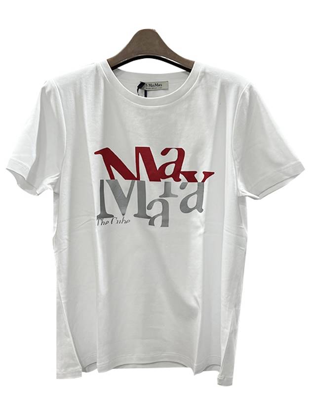 Lettering Graphic Short Sleeve T-Shirt White - S MAX MARA - BALAAN 3