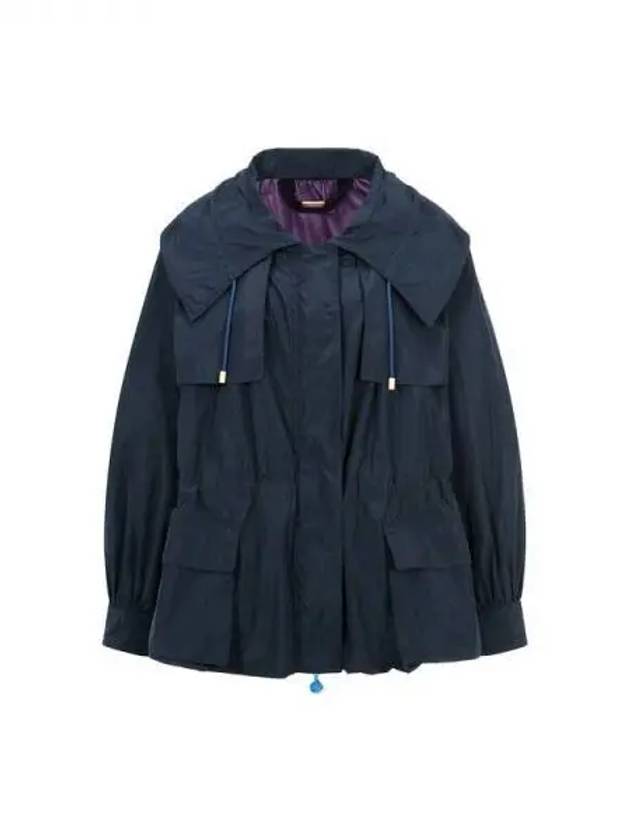 Armani Wonder Week 10 Women s String Collar A Line Jacket Navy 270421 - GIORGIO ARMANI - BALAAN 1