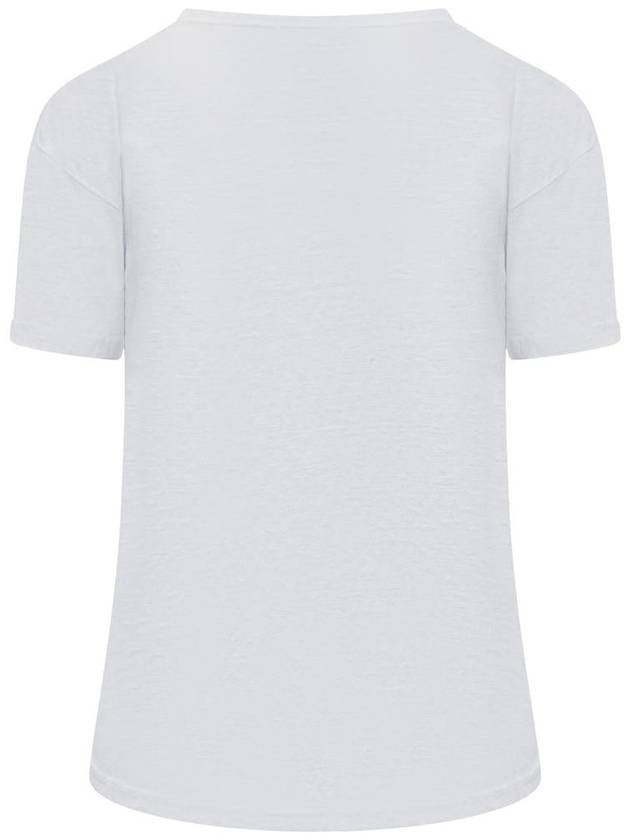 Koldi Logo Linen Short Sleeve T-Shirt White - ISABEL MARANT ETOILE - BALAAN 3