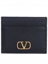 V Logo Signature Card Wallet Black - VALENTINO - BALAAN 2