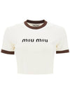 Logo Short Sleeve T-Shirt White - MIU MIU - BALAAN 2