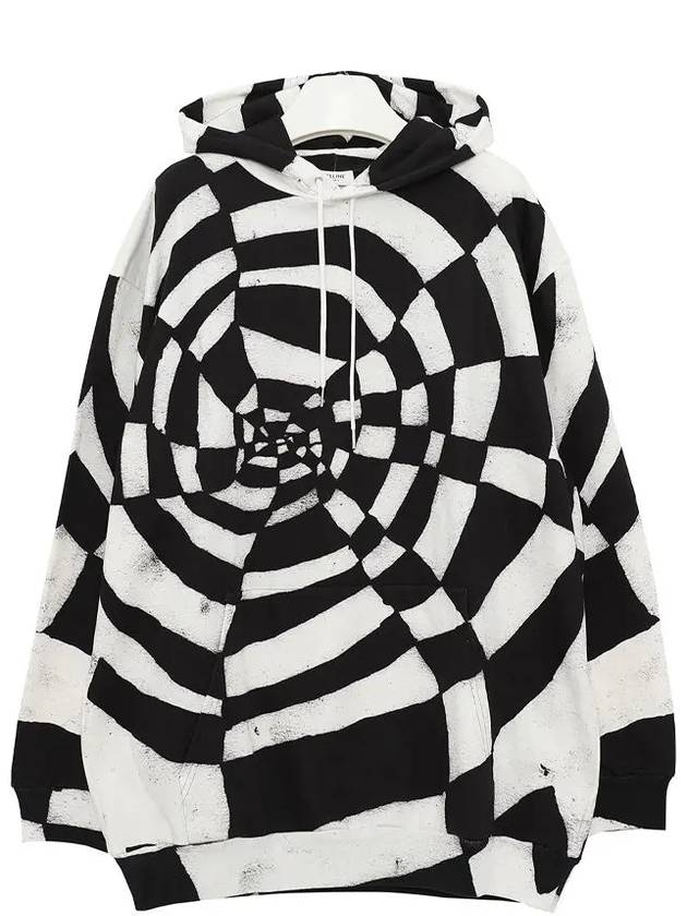 Artist Print Fleece Hoodie Black - CELINE - BALAAN 5