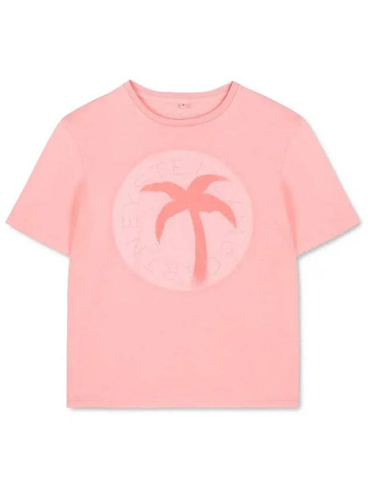 Women's Palm Logo T-Shirt Pink 602650 SQJF8 6640 - STELLA MCCARTNEY - BALAAN 1