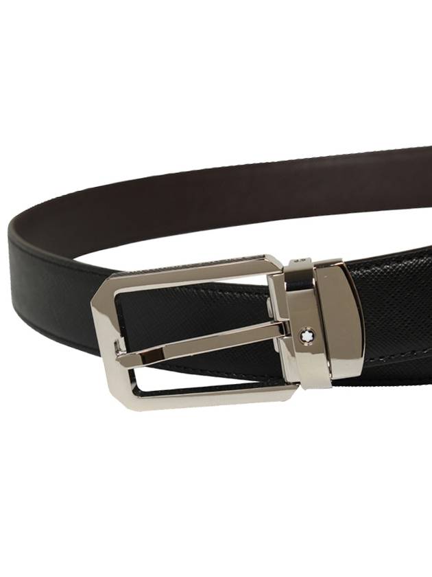 Reversible Leather Belt Black Brown - MONTBLANC - BALAAN 5