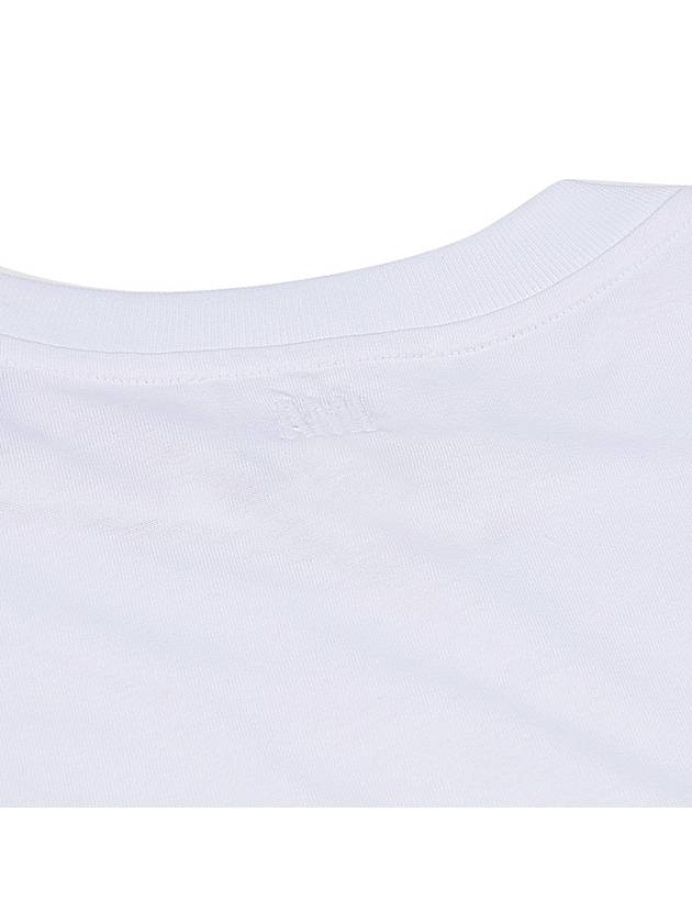 Embroidered Logo Cotton Short Sleeve T-Shirt White - AMI - BALAAN 7