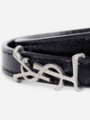 Opyum Silver Double Wrap Bracelet Black - SAINT LAURENT - BALAAN 4