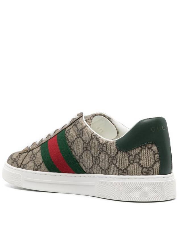 Ace GG Supreme Canvas Low Top Sneakers Beige - GUCCI - BALAAN 4