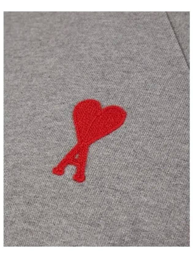 Cotton Heart Logo Sweatshirt Grey - AMI - BALAAN 7