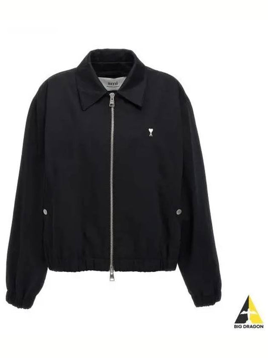 De Coeur Logo Zip-up Jacket Jacket Black - AMI - BALAAN 2