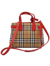 Women s Burberry 4076947 Red Trim Check Banner Small Tote 2WAY gt bag Gangbuk used luxury goods - BURBERRY - BALAAN 5