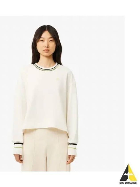 Women s Color Tipping Relaxed Fit Sweatshirt White - LACOSTE - BALAAN 1