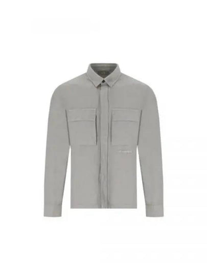 Broken Linen Cotton Long Sleeve Shirt Grey - CP COMPANY - BALAAN 2