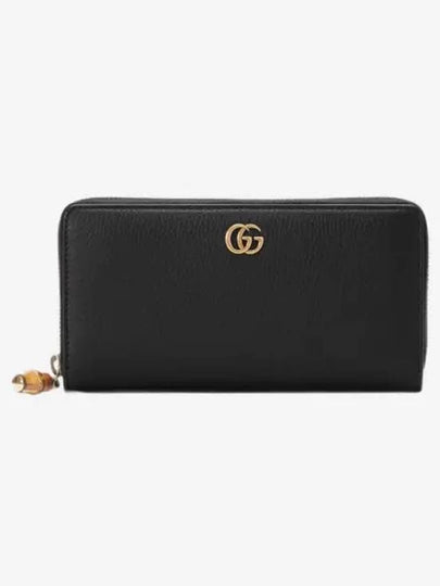 GG Bamboo Zipper Around Long Wallet Black - GUCCI - BALAAN 2