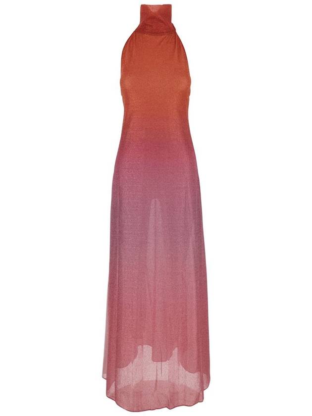 'Lumiere' Pink Dress With Halterneck And Side Single Slit In Tech Fabric Woman - OSEREE - BALAAN 1