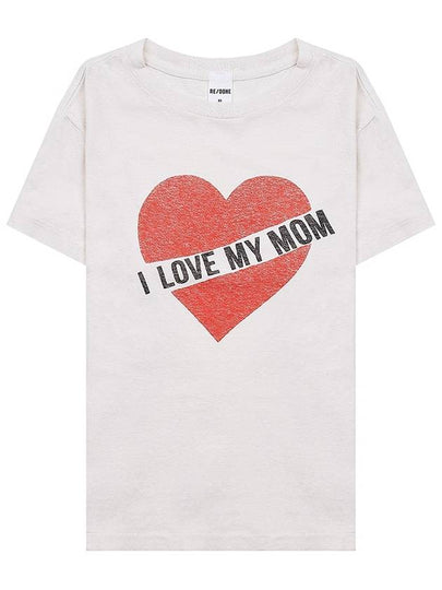 Classic I Love My Mom Cotton Short Sleeve T-Shirt White - RE/DONE - BALAAN 2