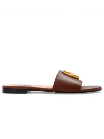 Metal Logo Slippers Brown - BALLY - BALAAN 2