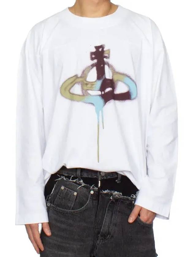 Spray ORB Fresh Long Sleeve T-Shirt White - VIVIENNE WESTWOOD - BALAAN 6