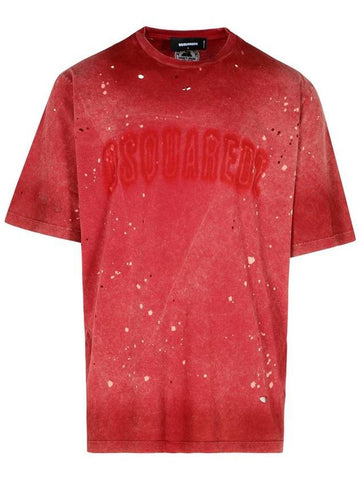 DSQUARED2 Red Cotton T-Shirt - DSQUARED2 - BALAAN 1