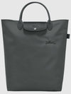 Le Pliage Green Medium Tote Bag Graphite Women s - LONGCHAMP - BALAAN 1