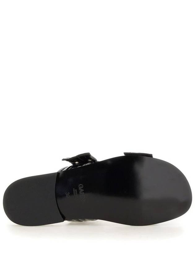 Buckle Flat Leather Sandals S2664 - GANNI - BALAAN 4