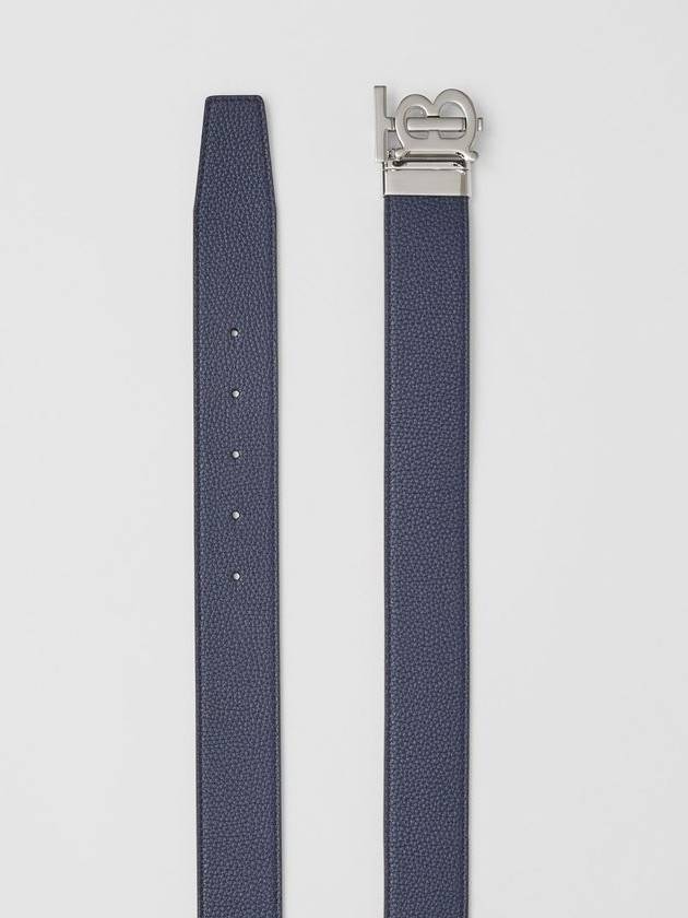 Reversible Monogram Leather Belt Navy - BURBERRY - BALAAN 9