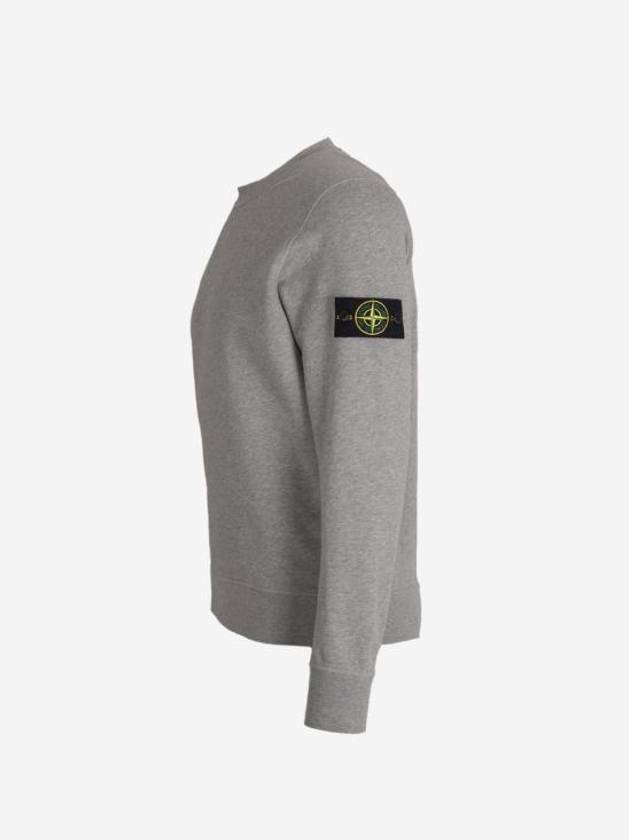 Compass Patch Cotton Sweatshirt Melange Grey - STONE ISLAND - BALAAN 3