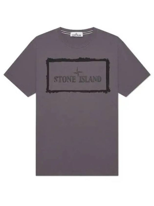 Stencil One Logo Short Sleeve T-Shirt Charcoal - STONE ISLAND - BALAAN 2