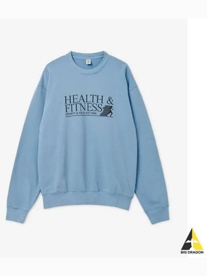 Health Fitness Logo Print Sweatshirt Sky Blue - SPORTY & RICH - BALAAN 2