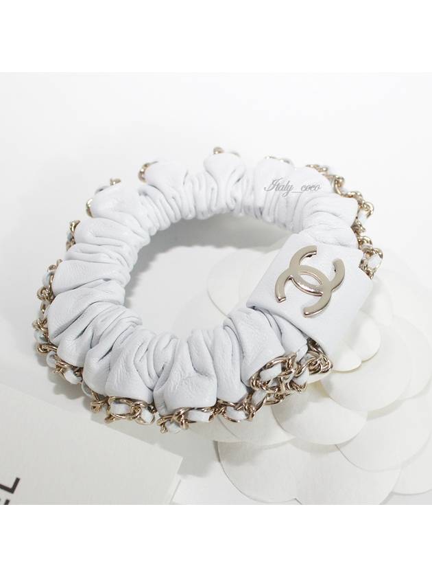 CC chain leather hairband hair giblet champagne gold AA8256 - CHANEL - BALAAN 7