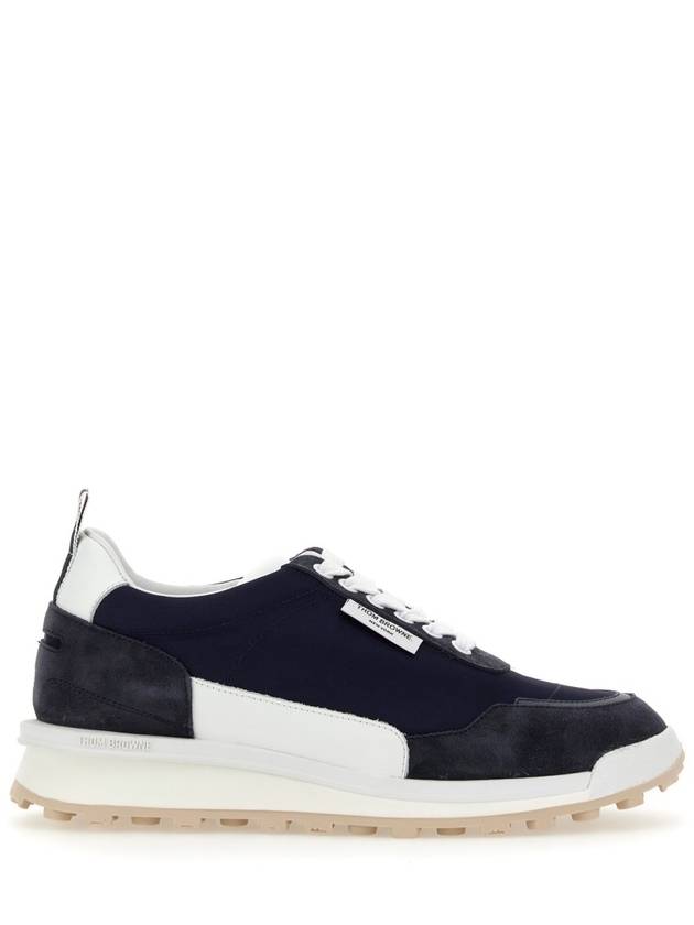 Eco Nylon Alumni Trainer Low Top Sneakers Blue - THOM BROWNE - BALAAN 3