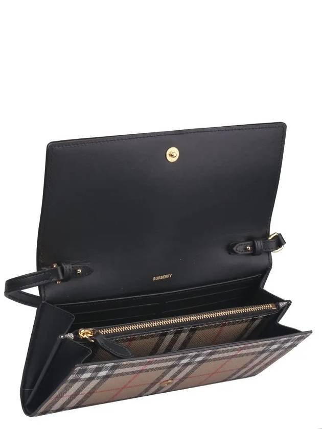 Detachable Strap Checked Leather Wallet Cross Bag Black - BURBERRY - BALAAN 3