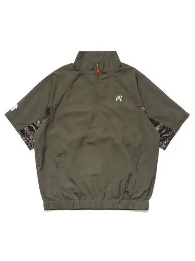 MALBON UNDEFEATED Windproof Short Sleeve Anorak SAGE GREEN MAN - MALBON GOLF - BALAAN 1