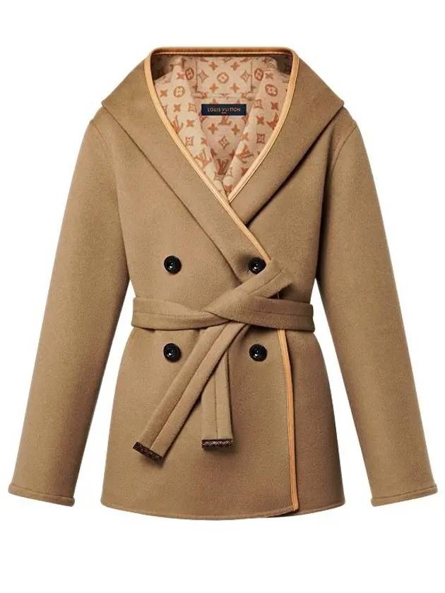 3D Monogram Double Breasted Wrap Coat Beige - LOUIS VUITTON - BALAAN 2