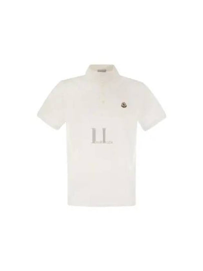 Logo Patch Short Sleeve Polo Shirt White - MONCLER - BALAAN 2