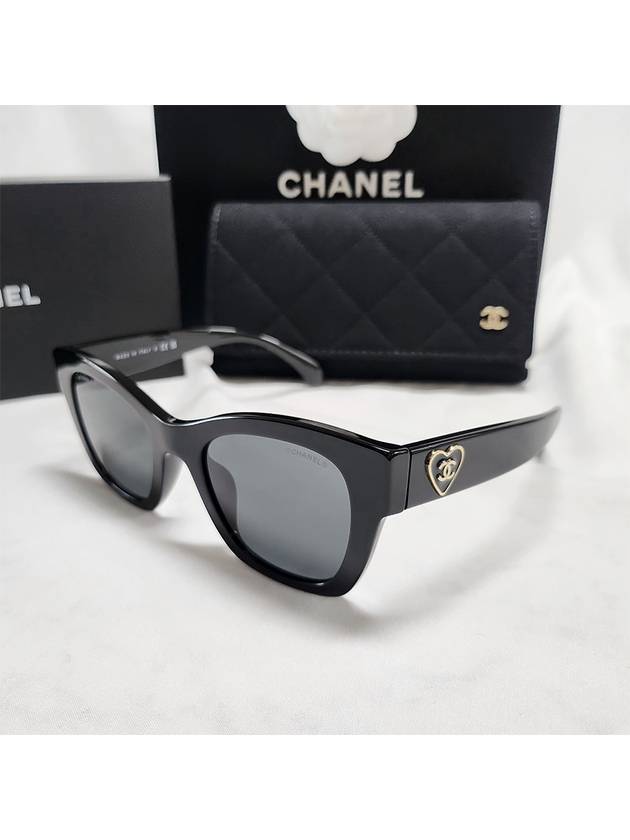 Eyewear Heart Logo Square Sunglasses Black - CHANEL - BALAAN 2