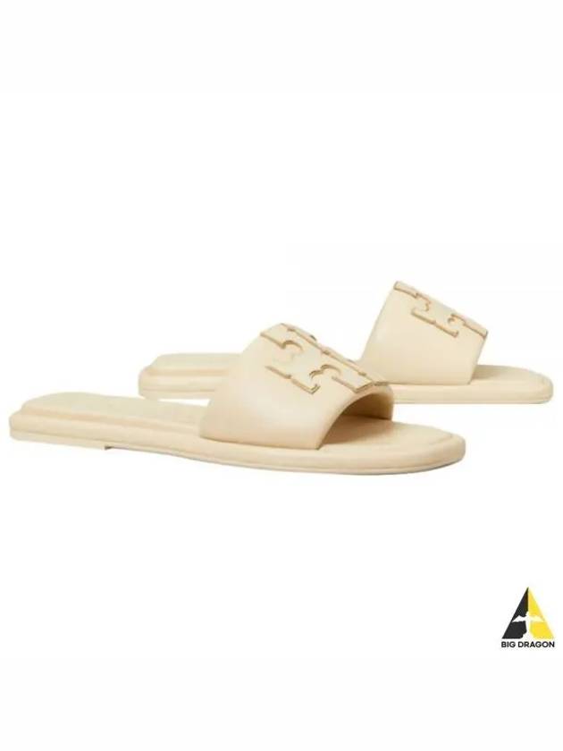 Double T Slide Slippers Beige - TORY BURCH - BALAAN 2