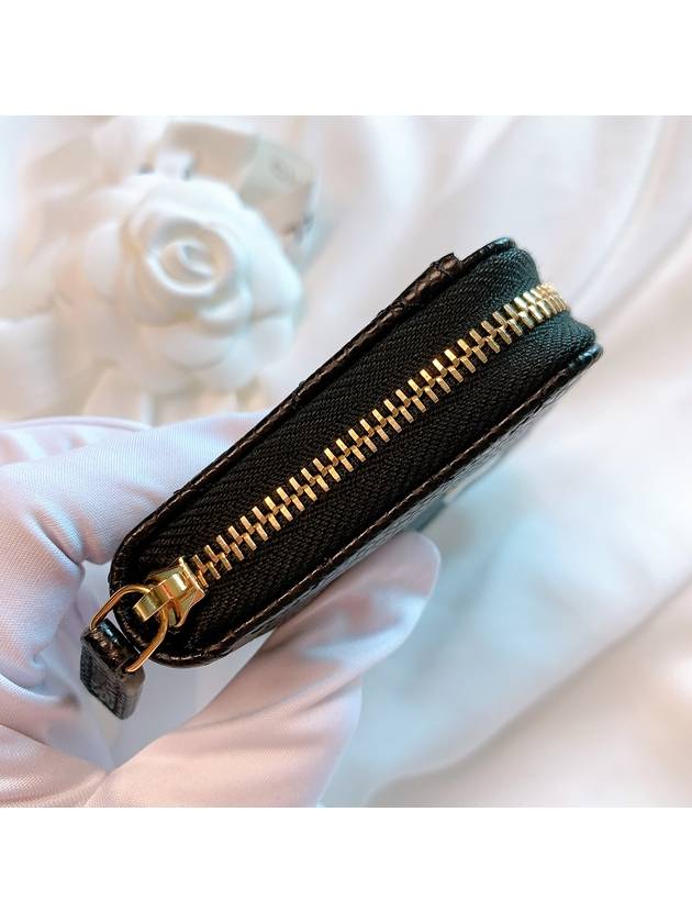 Classic Zipped Coin Purse Grained Calfskin & Gold Black - CHANEL - BALAAN 6