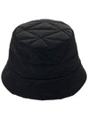 Triangle Logo Nylon Bucket Hat Black - PRADA - BALAAN 4