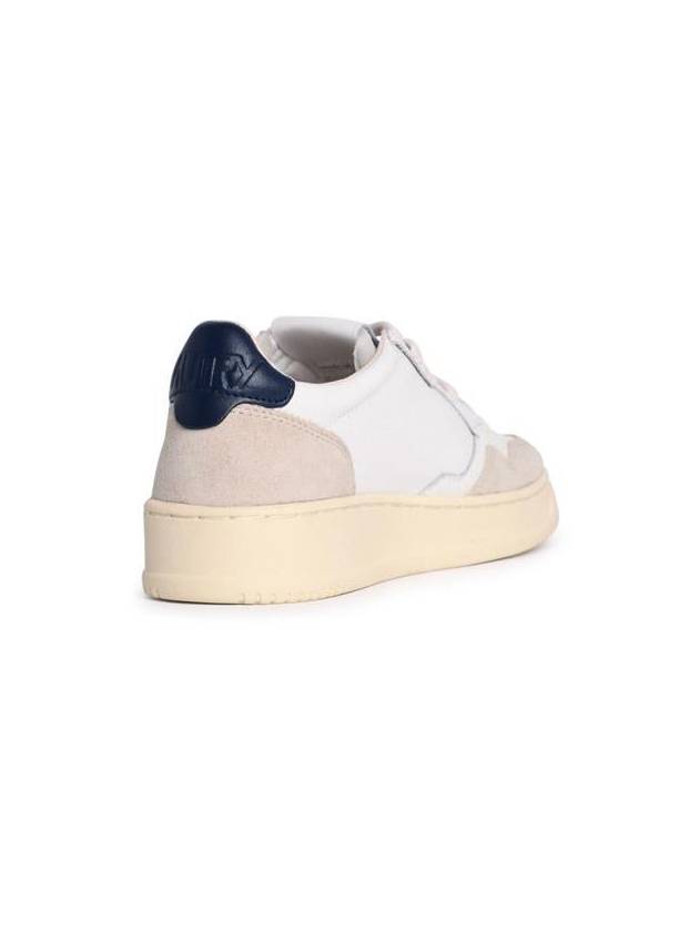 Women's Leather Suede Medalist Low Top Sneakers White Blue - AUTRY - BALAAN 4