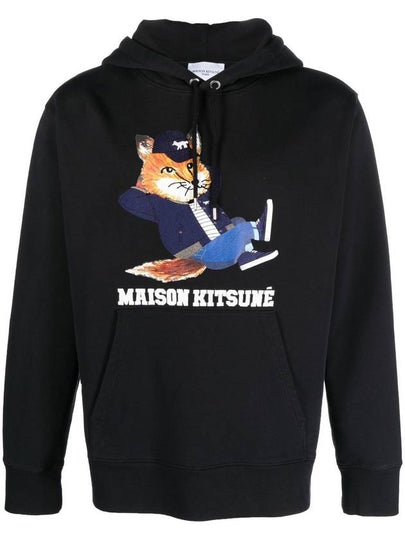 Dressed Fox Print Relaxed Fit Hoodie Black - MAISON KITSUNE - BALAAN 2