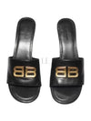 BB Leather Slipper Heels Black - BALENCIAGA - BALAAN 2