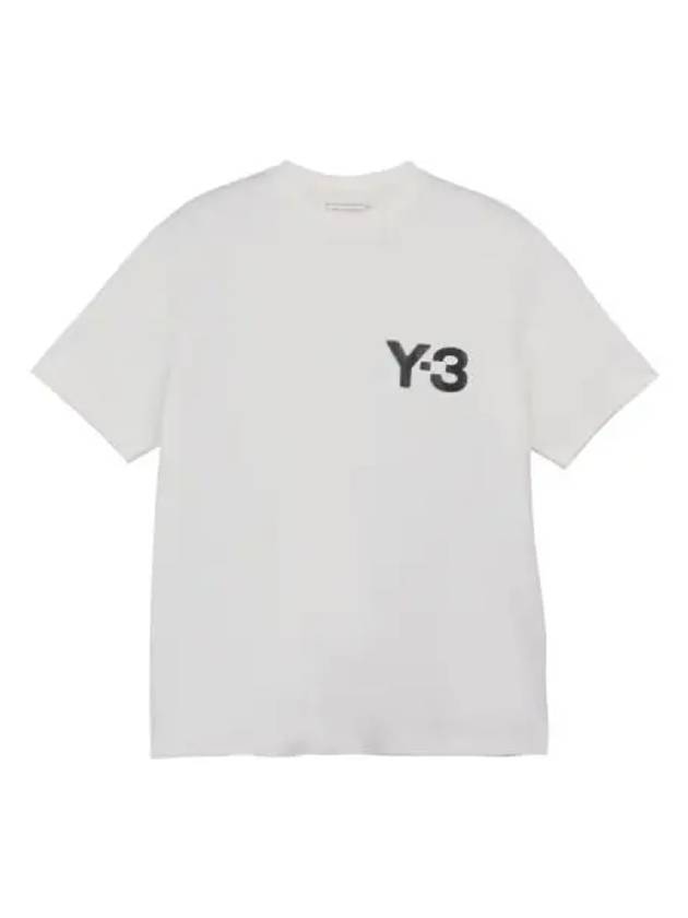 Y 3 logo short sleeve t shirt white - Y-3 - BALAAN 1