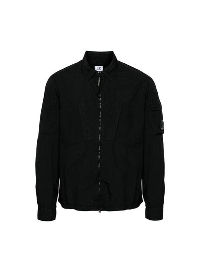 Taylon L Zipped Long Sleeve Shirt Black - CP COMPANY - BALAAN 2