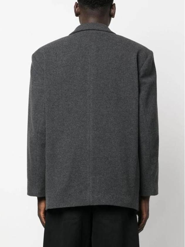 Single-Breasted Wool Blazer Jacket Grey - LEMAIRE - BALAAN 4