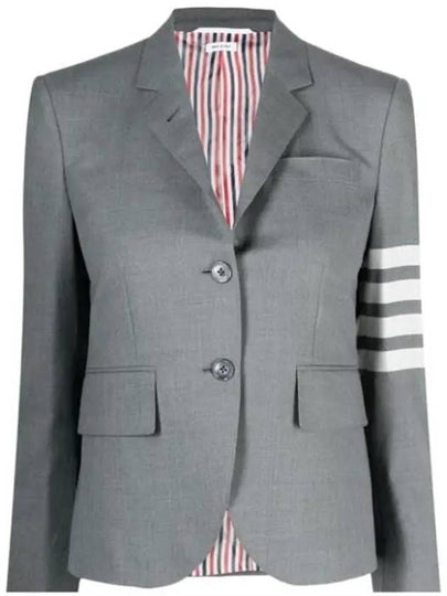 Plain Weave Suiting Classic 4 Bar Jacket Medium Grey - THOM BROWNE - BALAAN 2