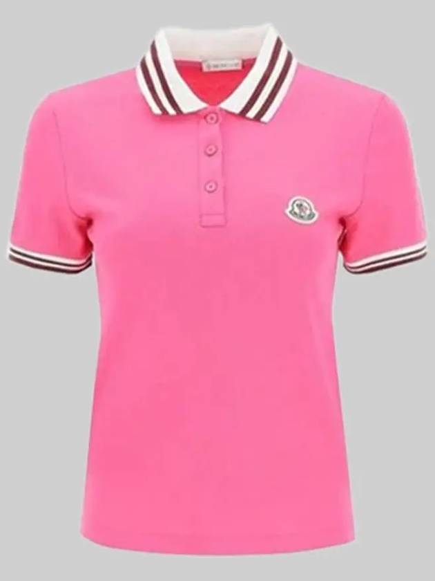 Hot pink women s short sleeve polo t shirt 8A00005 84720 544 - MONCLER - BALAAN 1