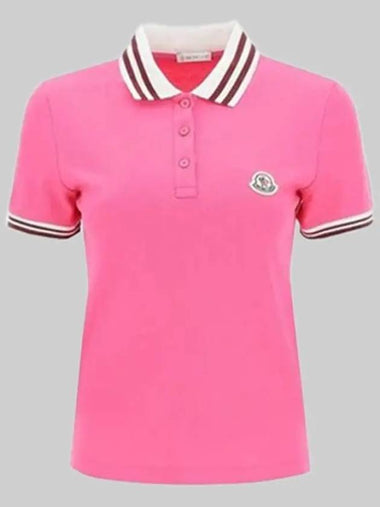 Hot pink women s short sleeve polo t shirt 8A00005 84720 544 - MONCLER - BALAAN 1